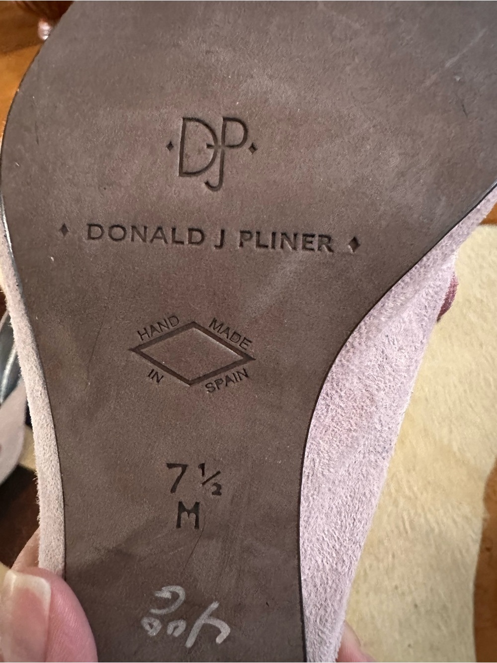 Donald J. Pliner Pale Lavender Suede Slip-On Kitten Heel Mules - Picture 3 of 7